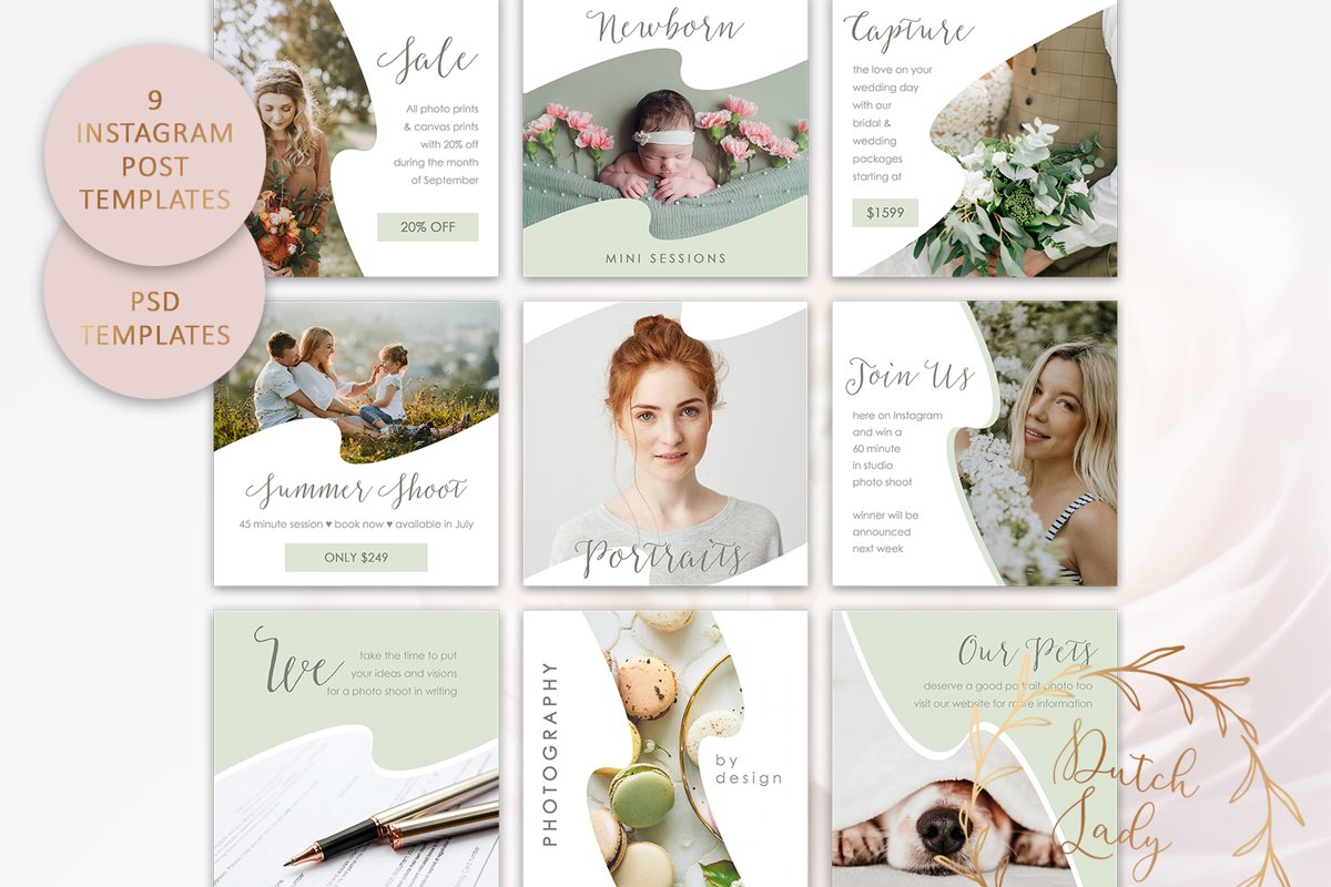 PSD Instagram & Social Media Post Template Set #6 example image 1