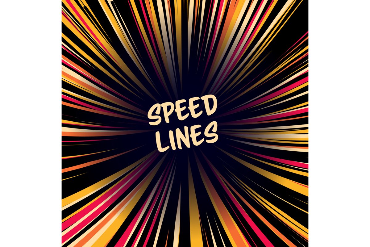 Manga Speed Lines Vector. Layout For Comic Books. Banner example image 1