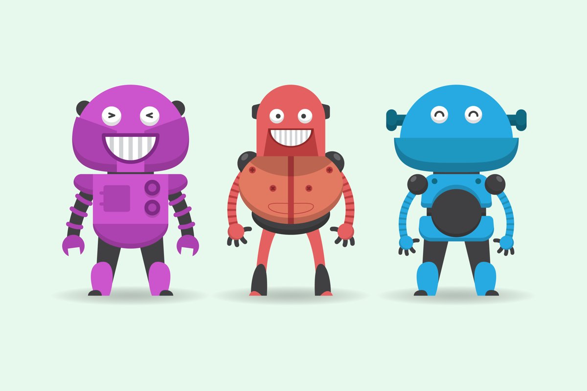 Flat Robots Vector example image 1