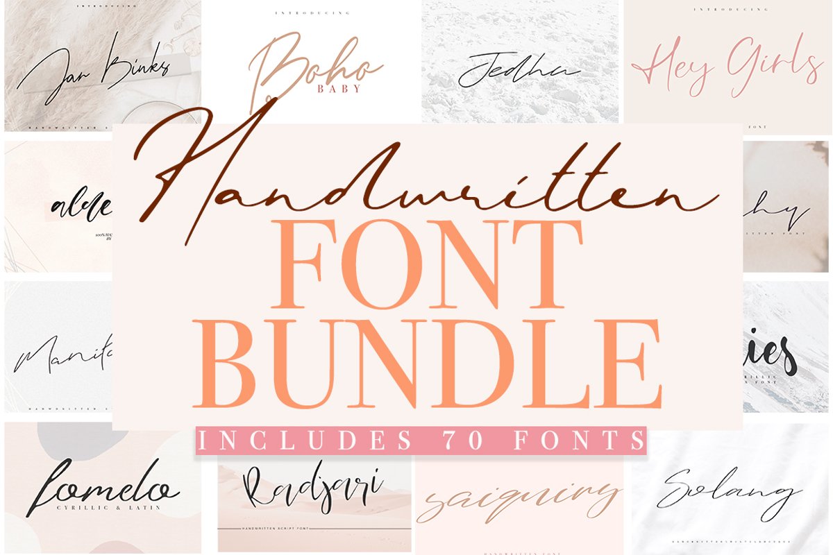 Font Bundle 70 in One example image 1