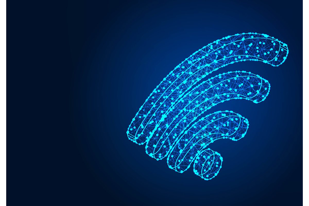 Polygonal wi-fi icon. Vector Low poly wireframe, geometry tr example image 1