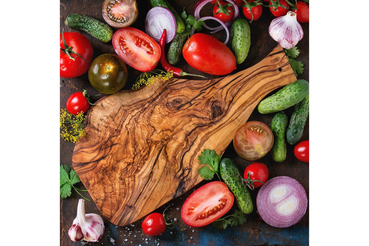 Background with tomatoes and cucumbers example image 1