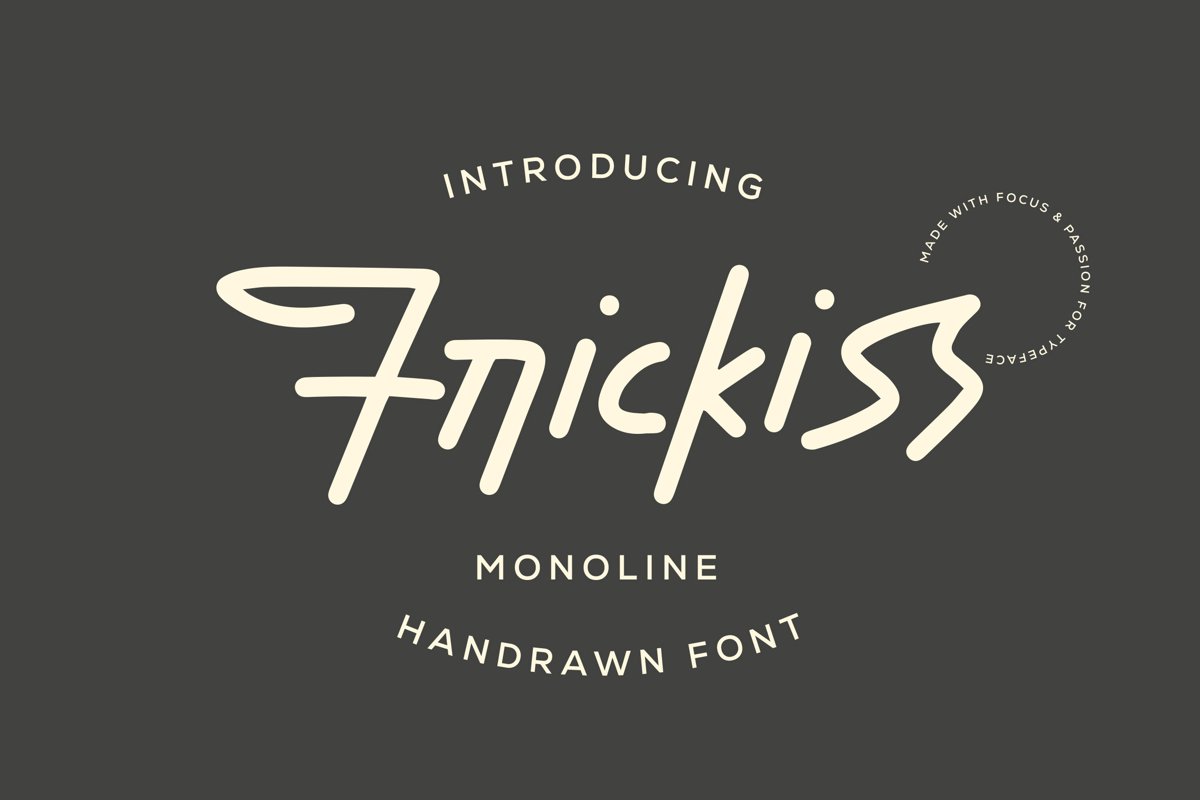 Frickiss - Monoline Handrawn Font example image 1
