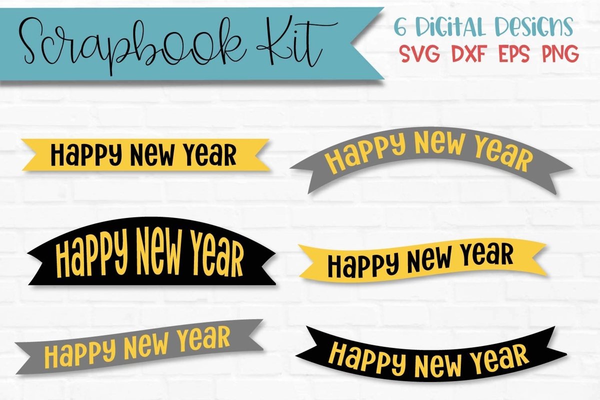 New Year Banners Scrapbook Kit example image 1