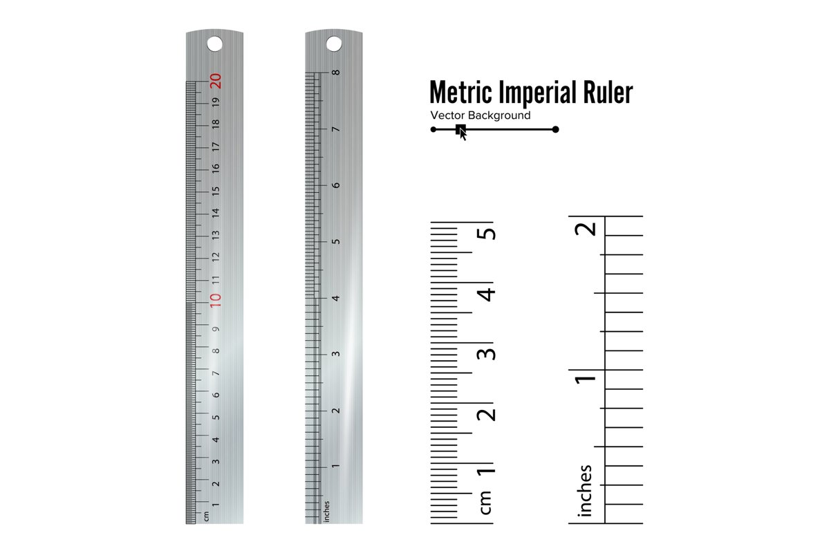 Metric Imperial Rulers Vector. Centimeter And Inch. Measure example image 1
