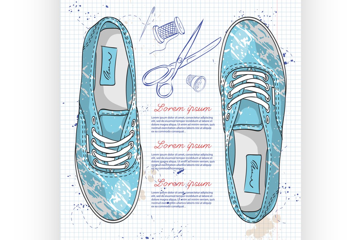 Fashion vector sketch womens shoes. example image 1