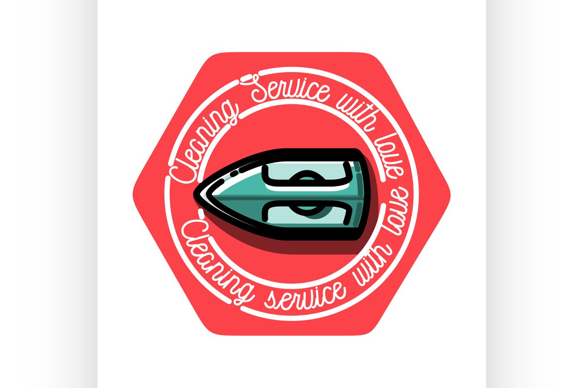 Color vintage cleaning service emblem. example image 1