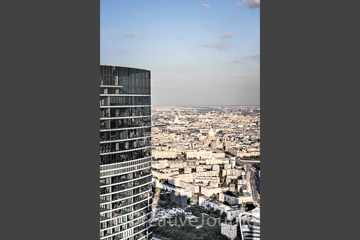 Moscow City Skyscapers. Moscow City Tower with blue Sky. example image 1