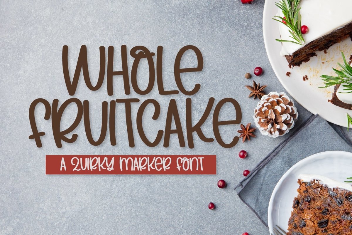 Web Font Whole Fruitcake - A Silly Marker Font example image 1