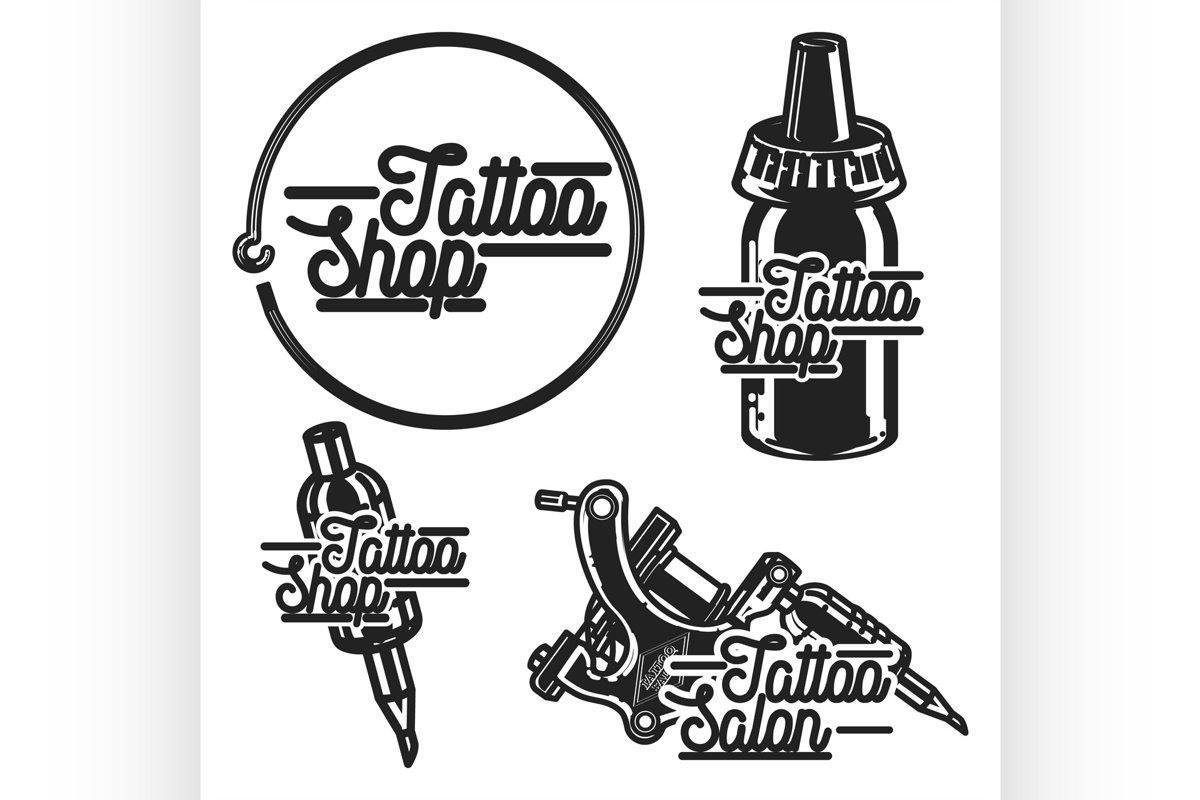 Vintage tattoo shop emblems example image 1