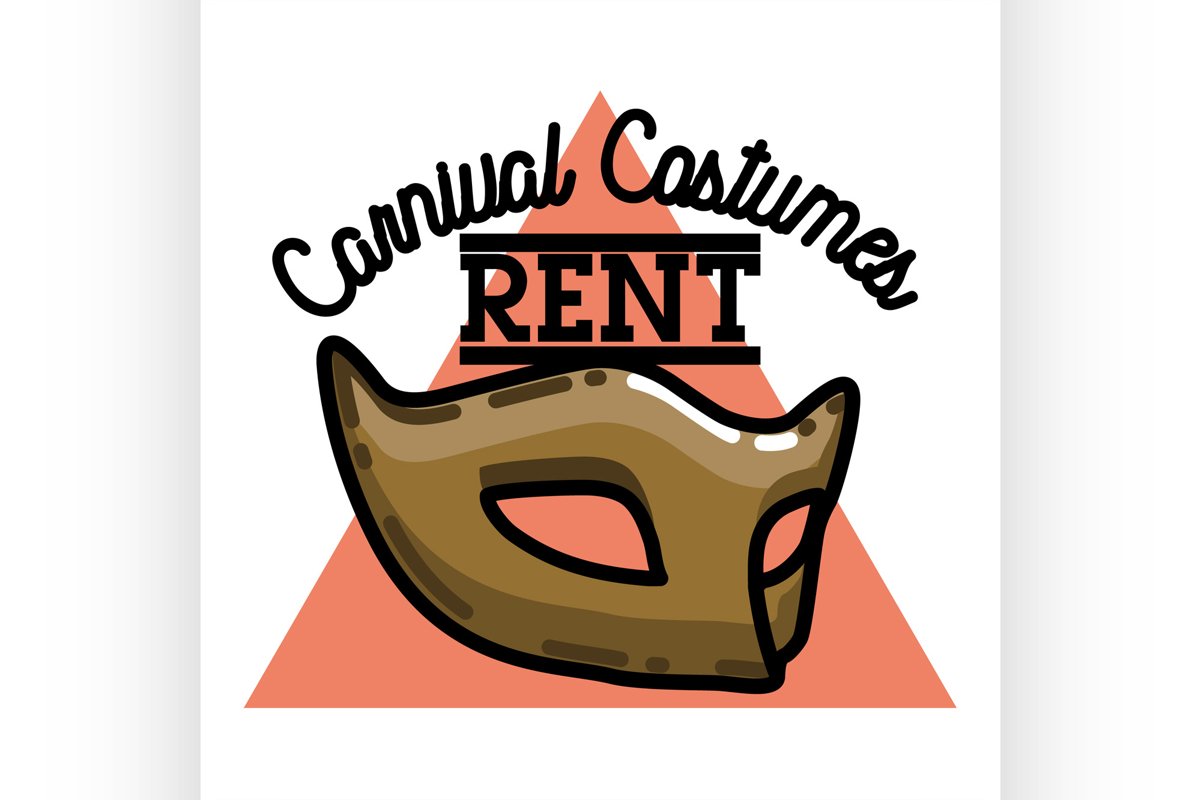 Color vintage carnival costumes rent emblem example image 1