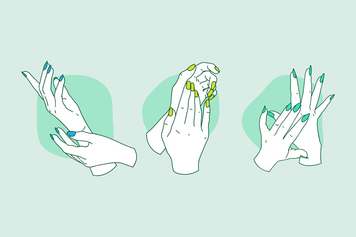 Collection of Drawn Manicure Hand example image 1