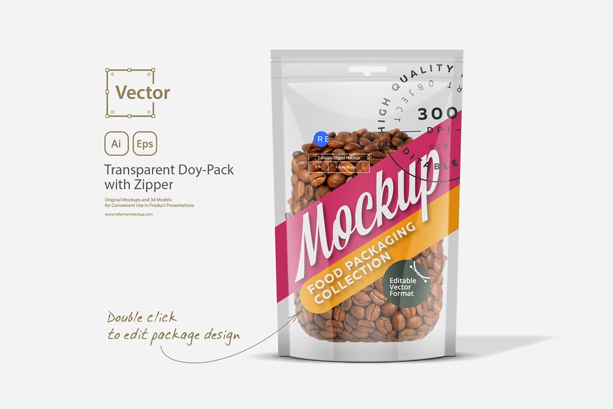 Transparent Doy-Pack with Zipper example image 1