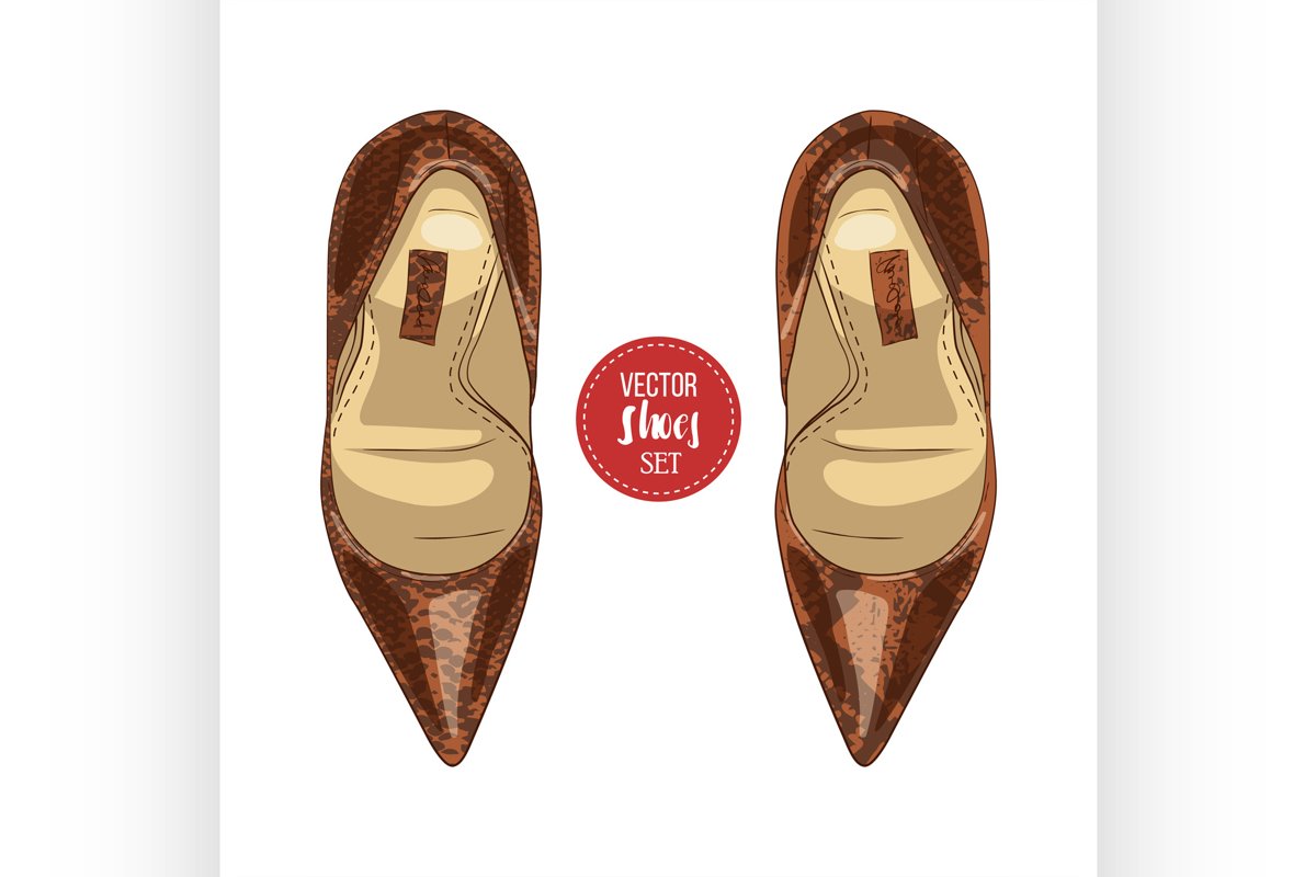 Fashion vector sketch womens shoes. example image 1