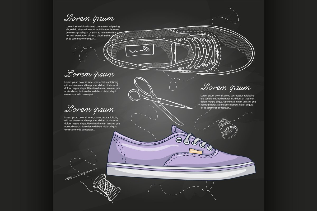 Fashion vector sketch womens shoes. example image 1