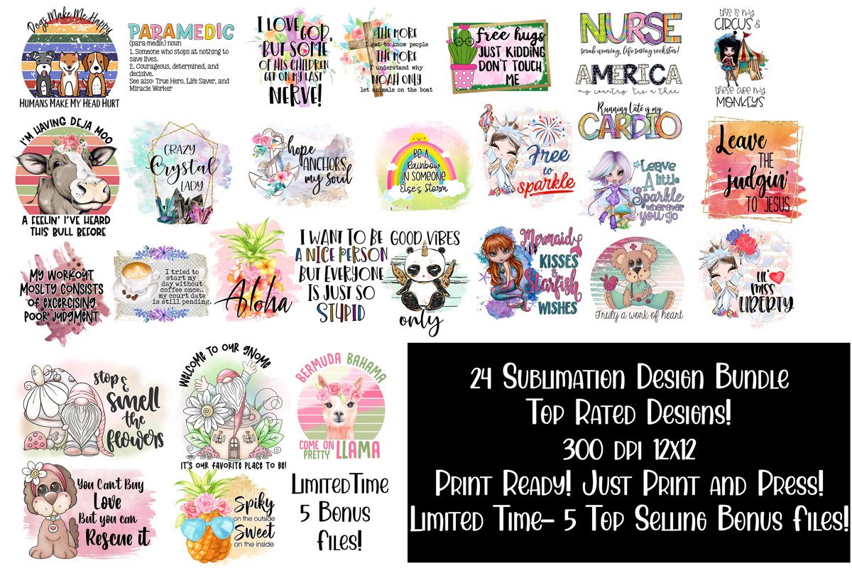 24 Sublimation Design Bundle example image 1