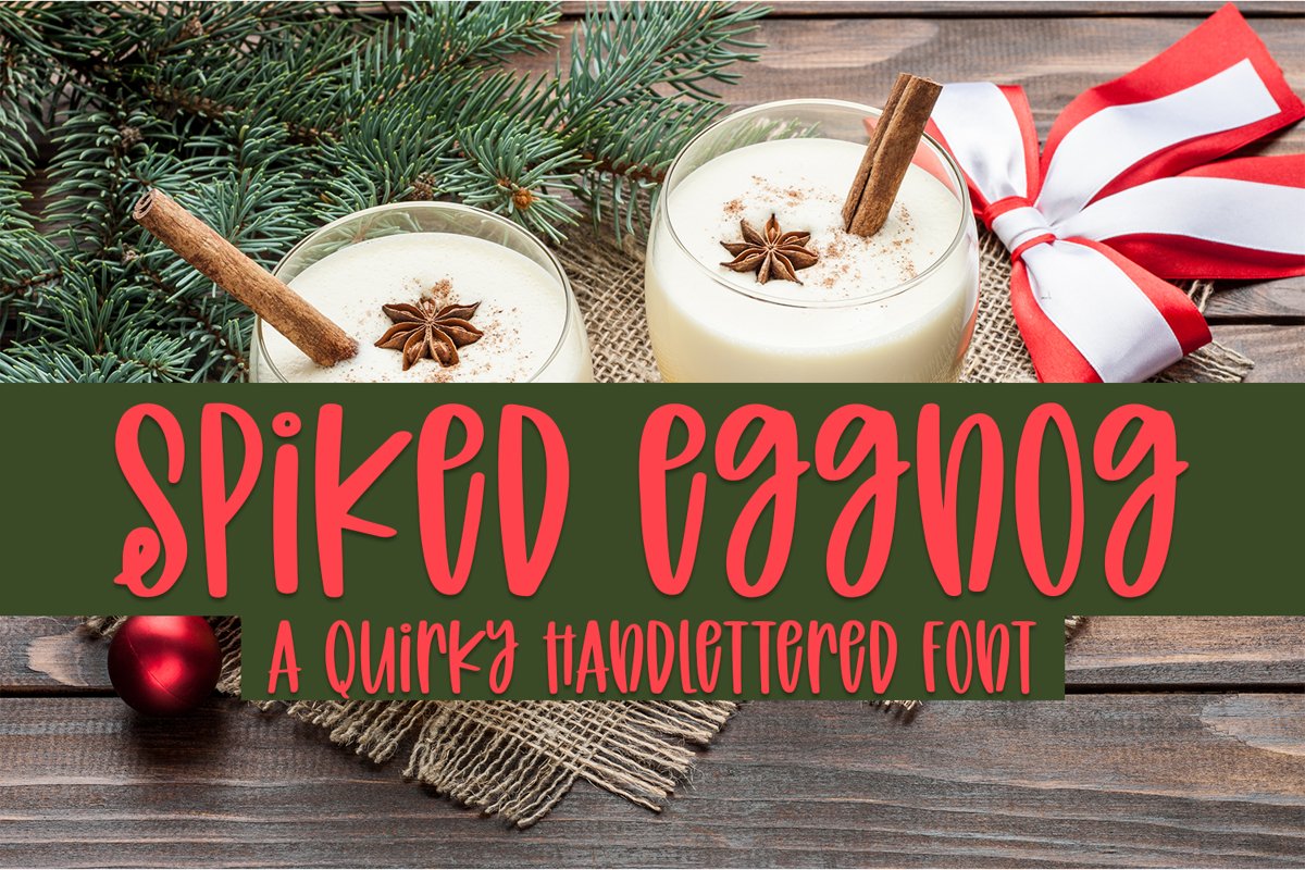 Spiked Eggnog - A Quirky Hand-Lettered Font example image 1