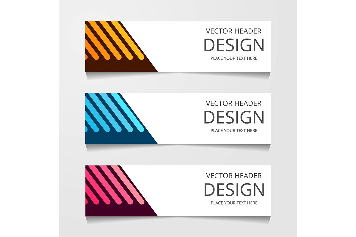 Abstract design banner, web template with three different co example image 1