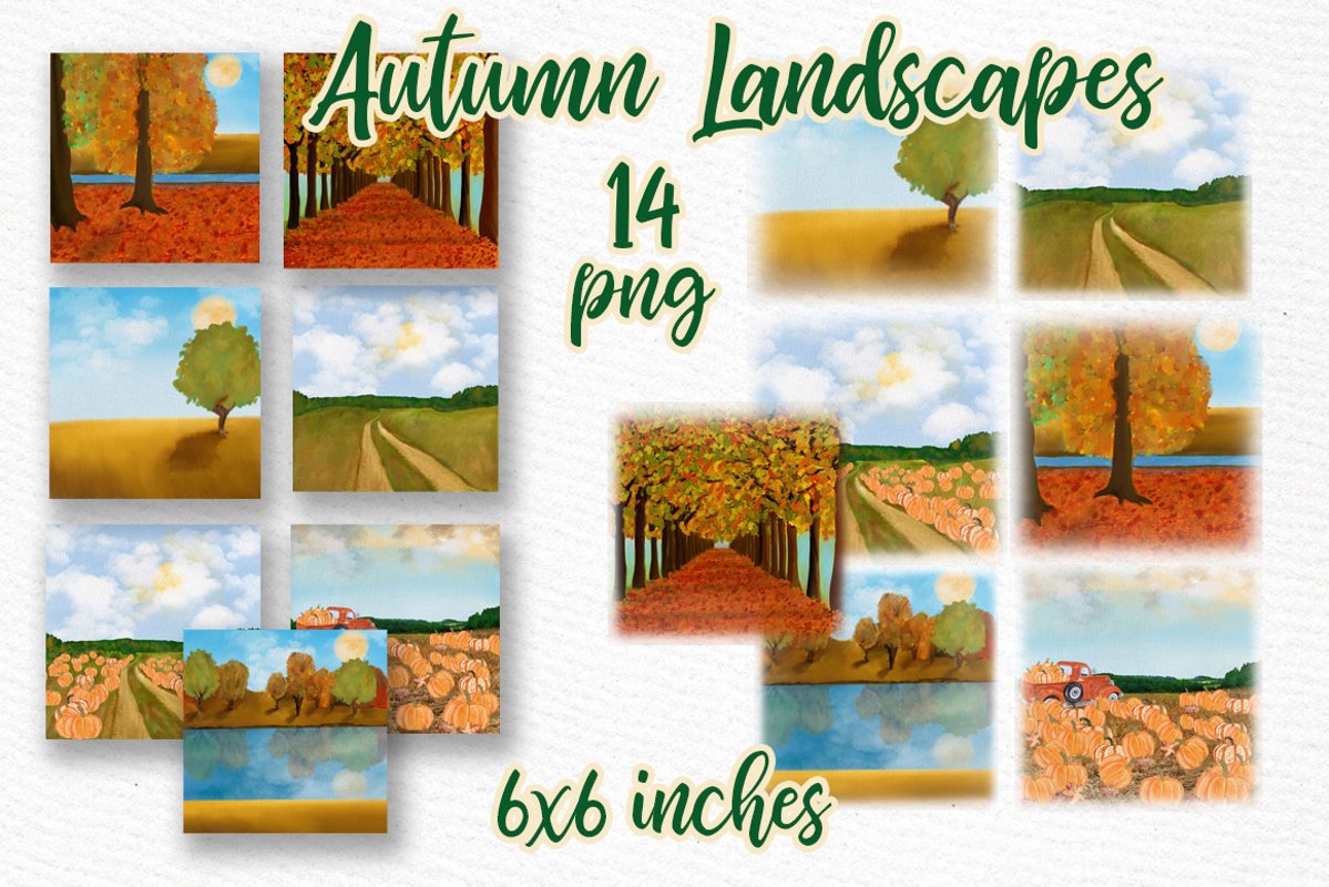 Autumn backdrop Fall landscape Thanksgiving backdrop scenery example image 1