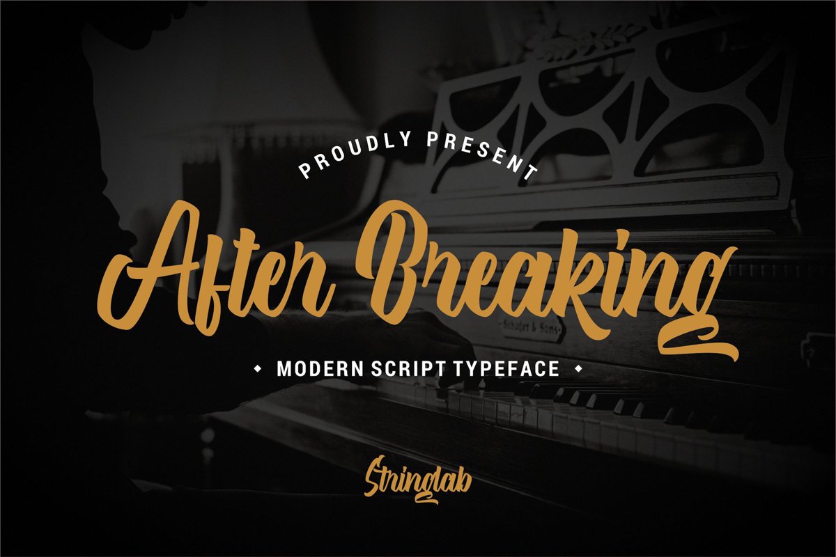 After Breaking - Modern Script Font example image 1
