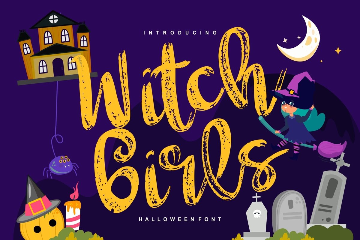 Witch girls | Script Halloween Font example image 1