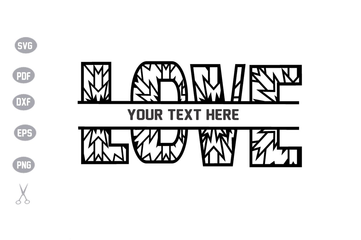 Love Split Monogram SVG example image 1