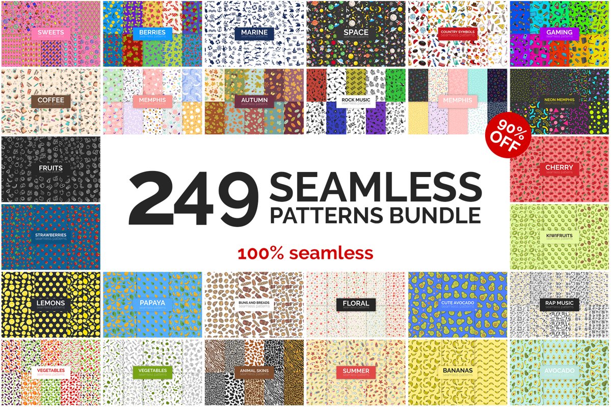 249 Seamless Patterns Bundle example image 1