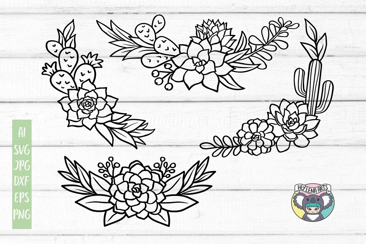 Cactus svg, Succulent svg, Bundle, Cricut Cut Files example image 1