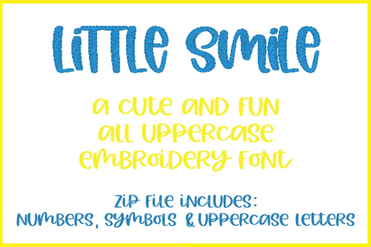 Little Smile Embroidery Font example image 1