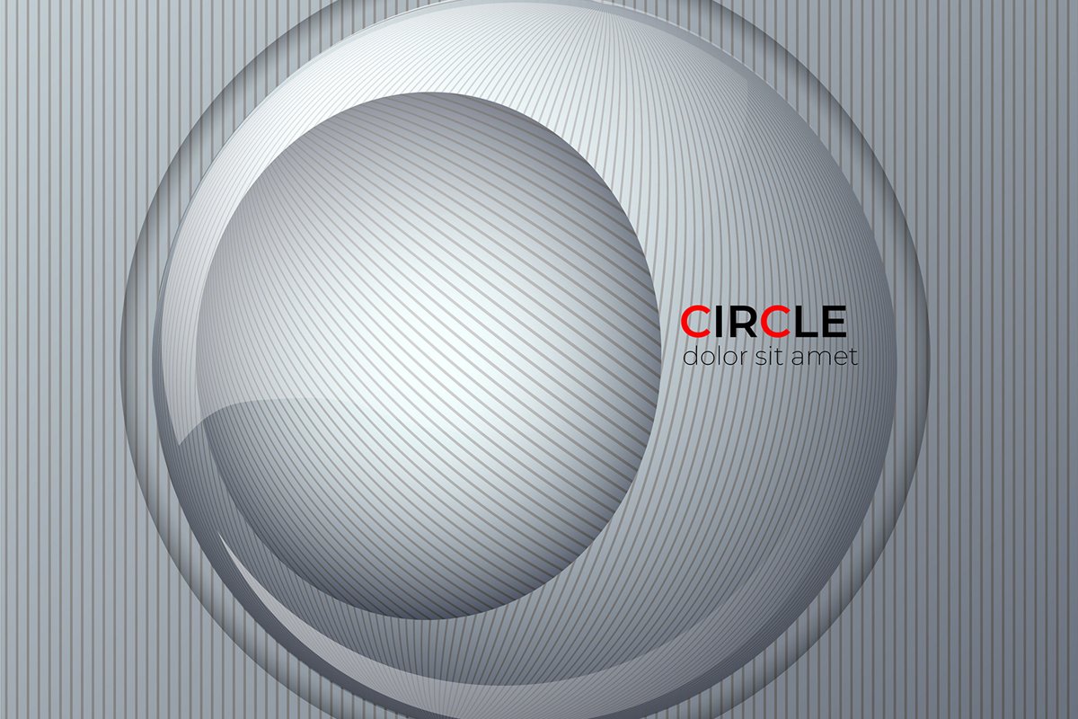 Background on radial gray lines. Abstract circle design 3D example image 1