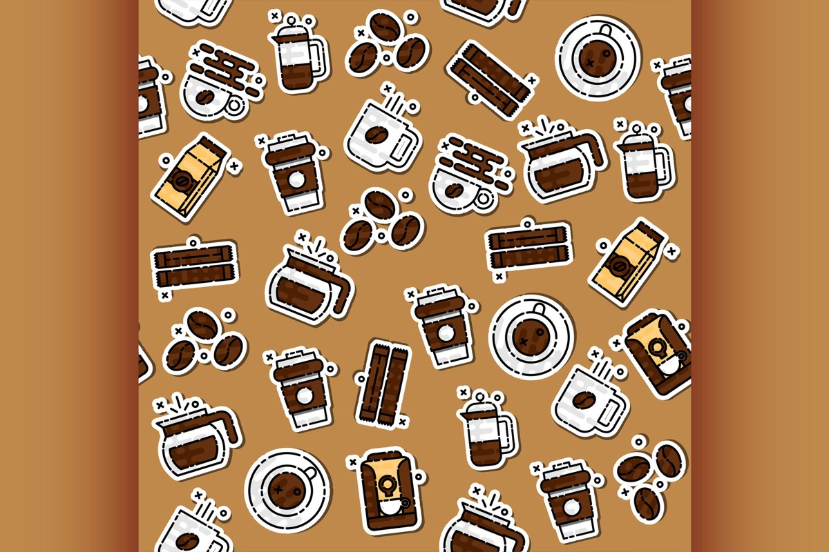 Coffee icons pattern example image 1