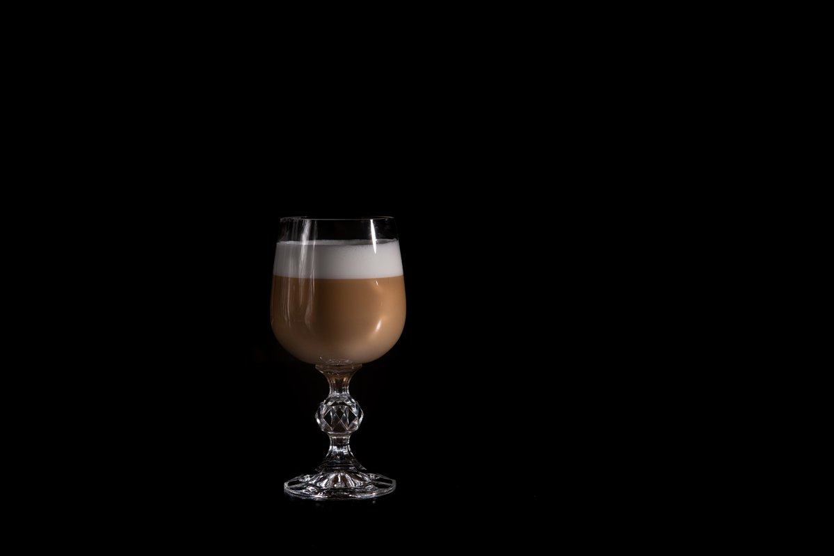 multilayer coffee or cappuccino in a glass cup example image 1