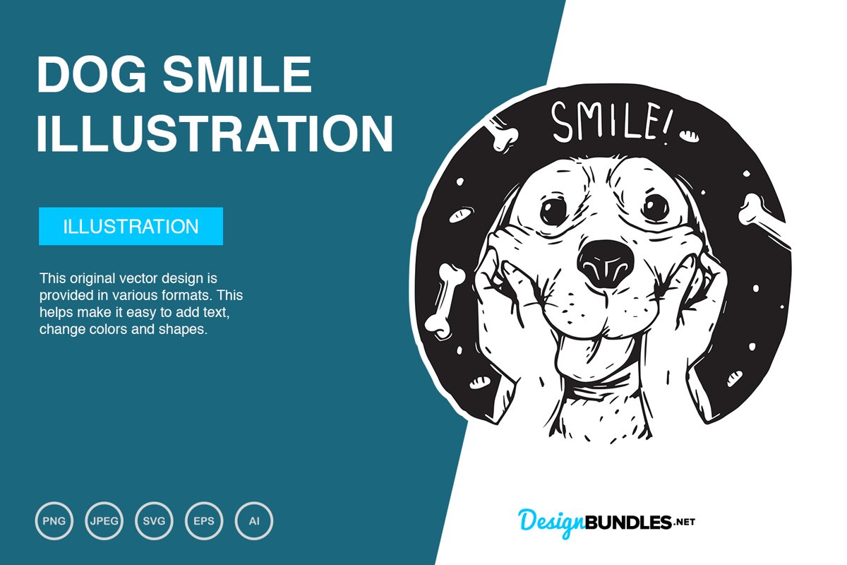 Dog Smile Vector Illustration example image 1