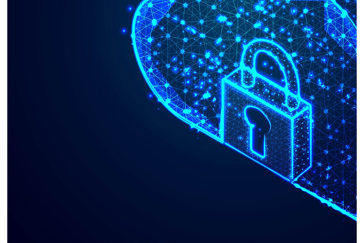 Padlock and Cloud Storage, From Lines and Dot, Abstract Low example image 1