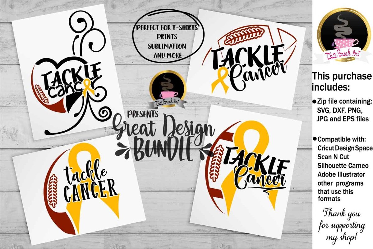 Tackle Cancer Awareness Set Cutting Files 1067 example image 1
