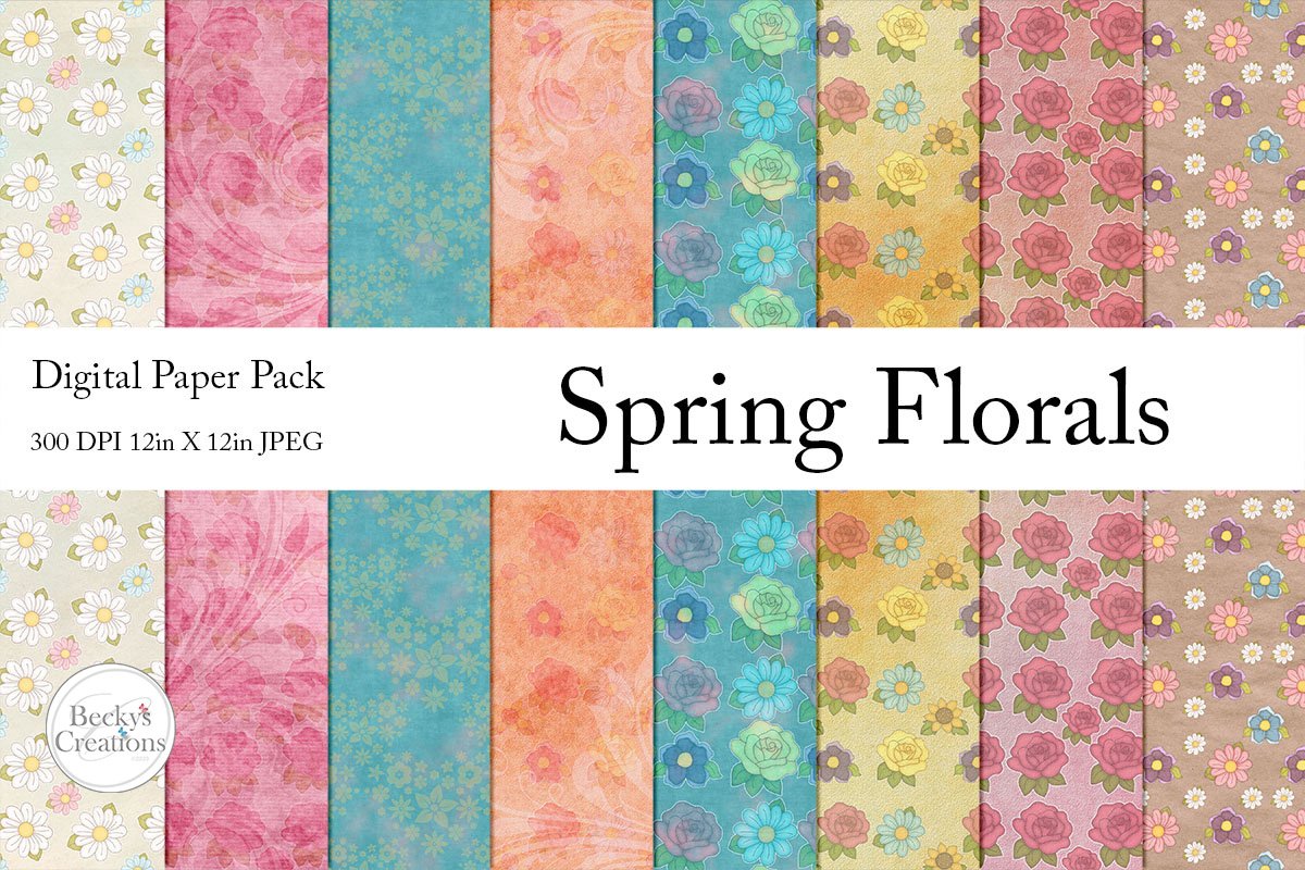 Spring Florals Paper Pack example image 1