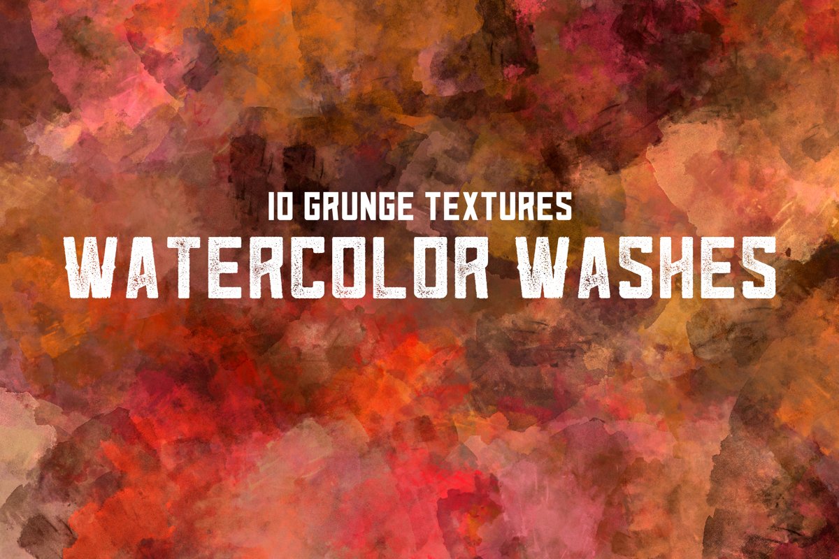 10 Grunge Watercolor Washes Textures example image 1