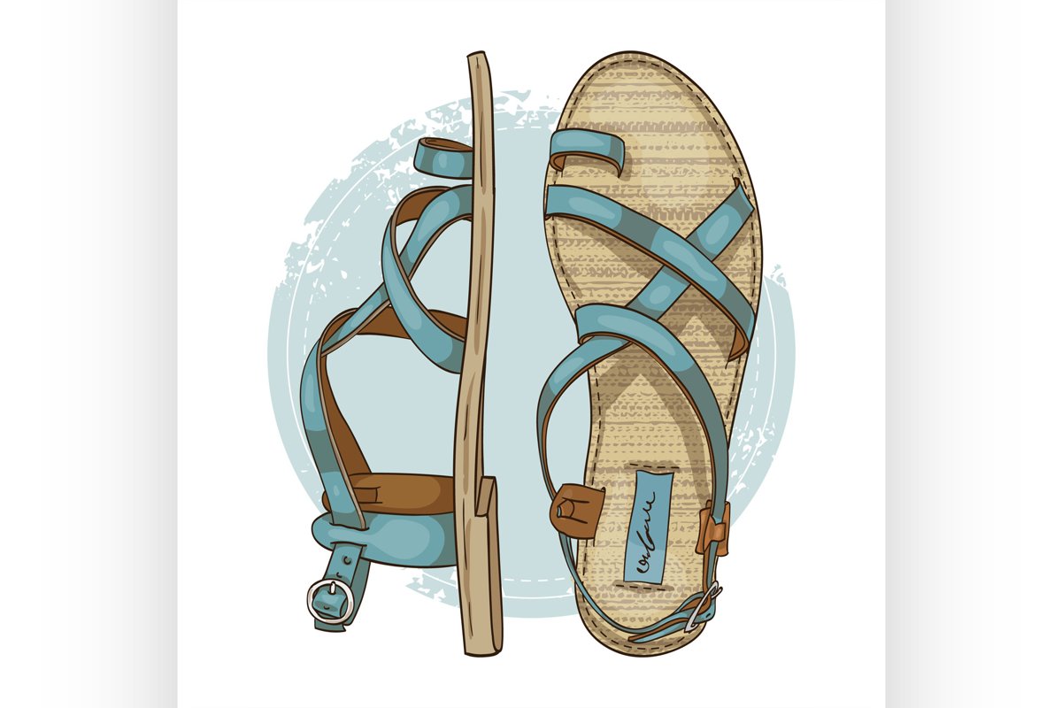 Fashion vector sketch womens shoes. example image 1