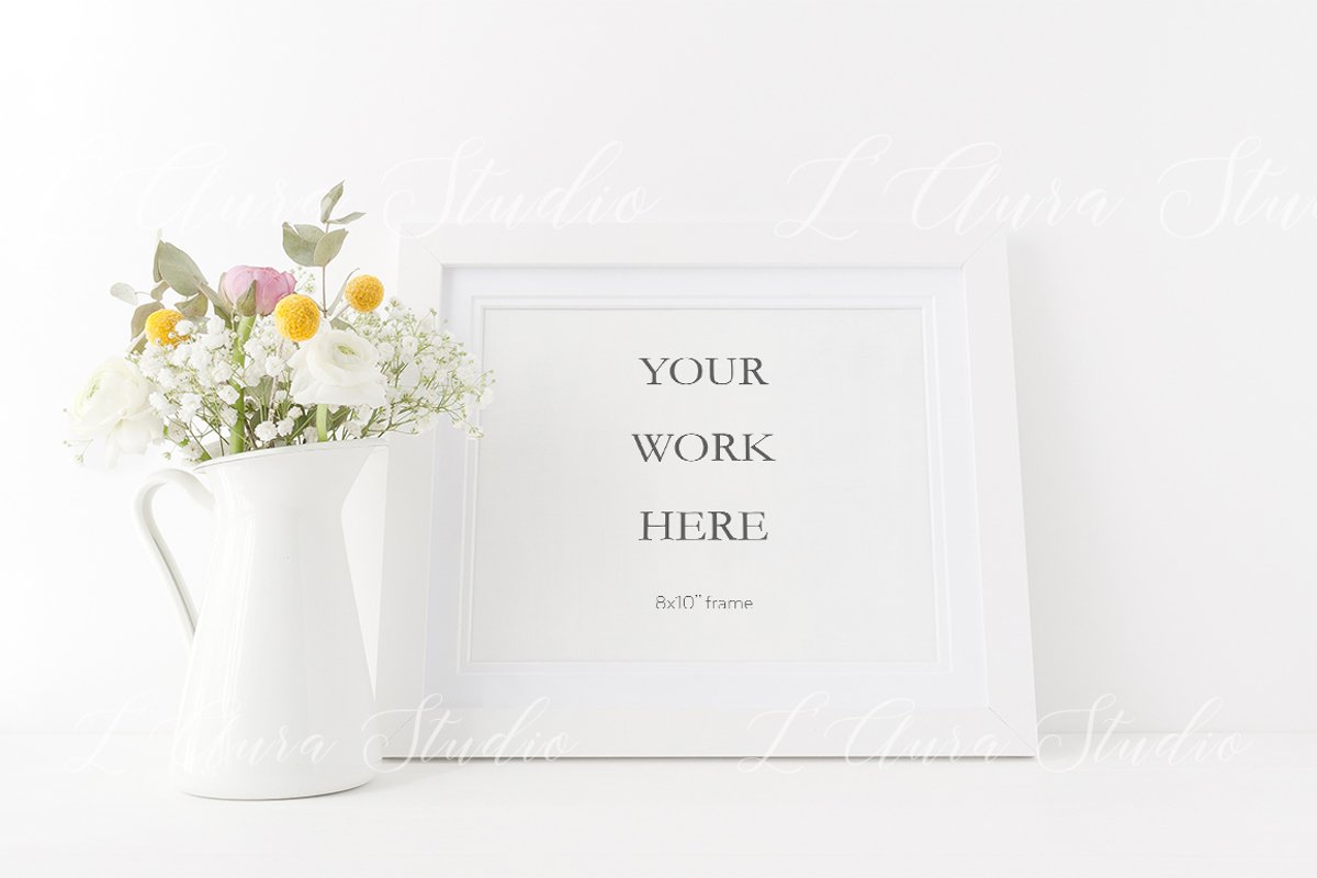 Landscape frame mockup - floral 8x10 example image 1