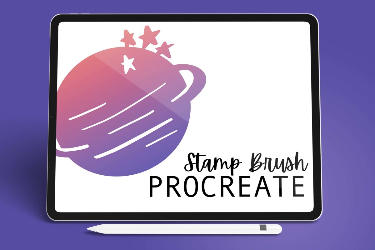 Saturn Stamp Brush - Procreate Brush example image 1