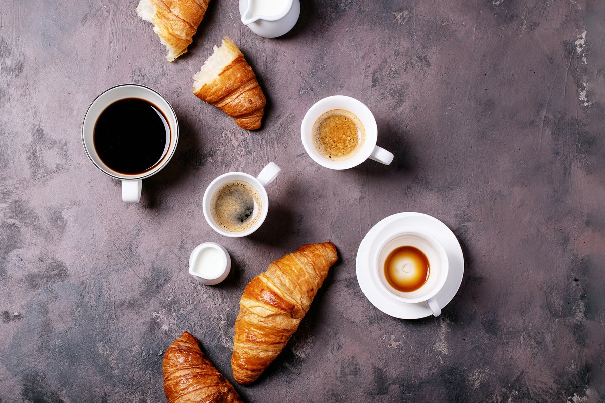 Fresh coffee with croissant example image 1
