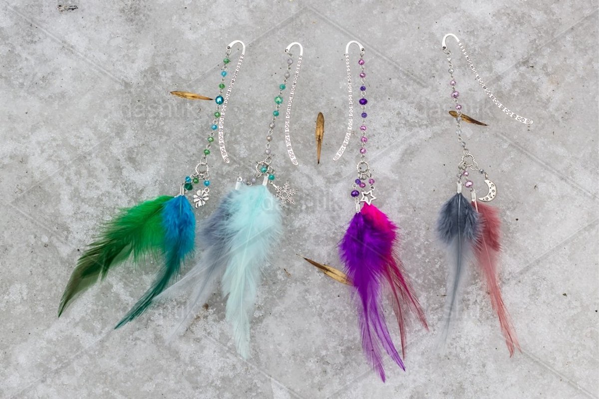 Dream catcher with feathers threads and beads rope hanging example image 1