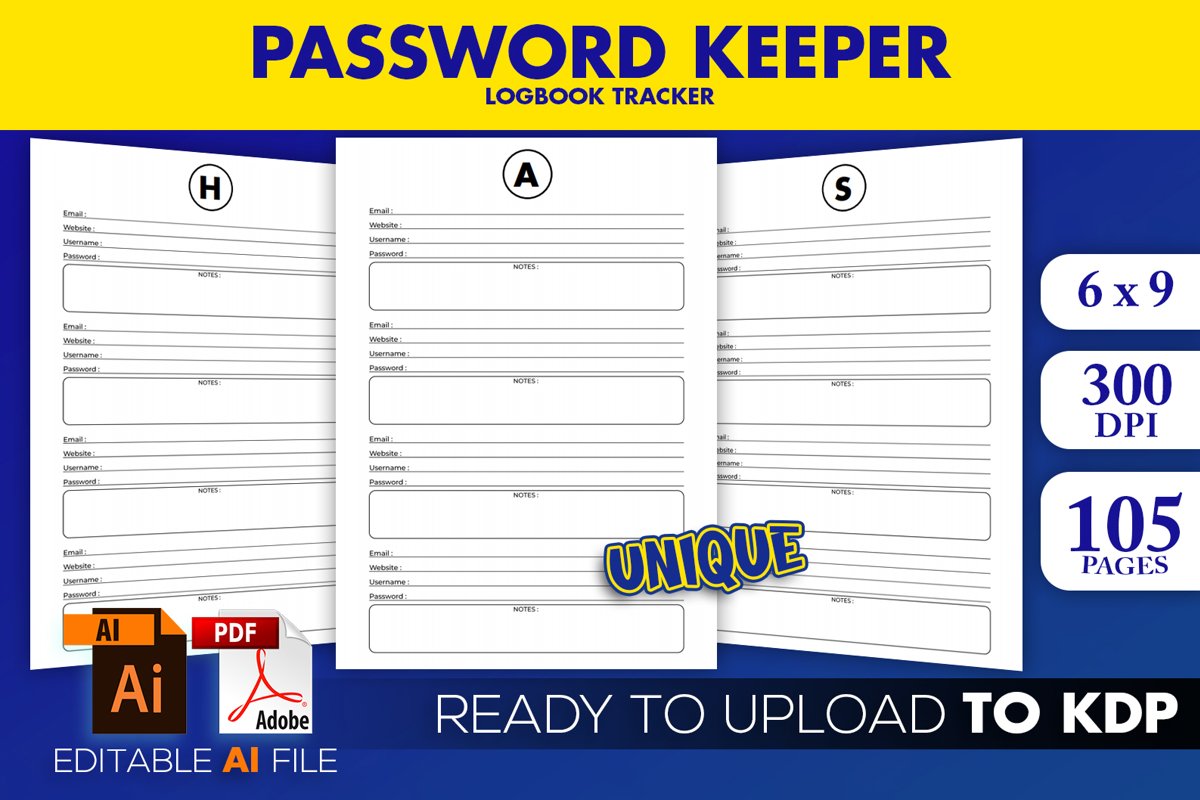 Password Logbook KDP Interior Ready to Upload example image 1