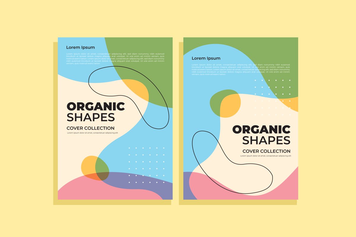 Cover Template Collection With Organic Shapes example image 1
