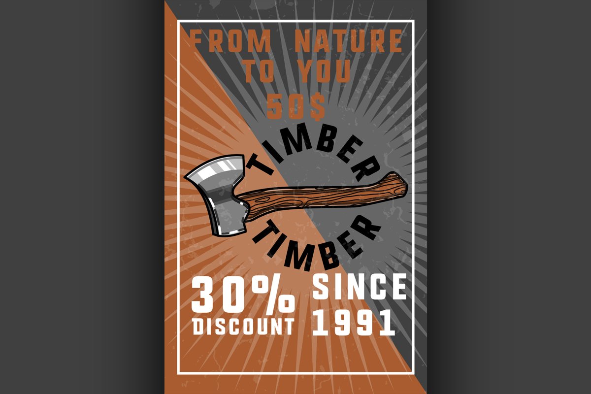 Color vintage timber banner example image 1