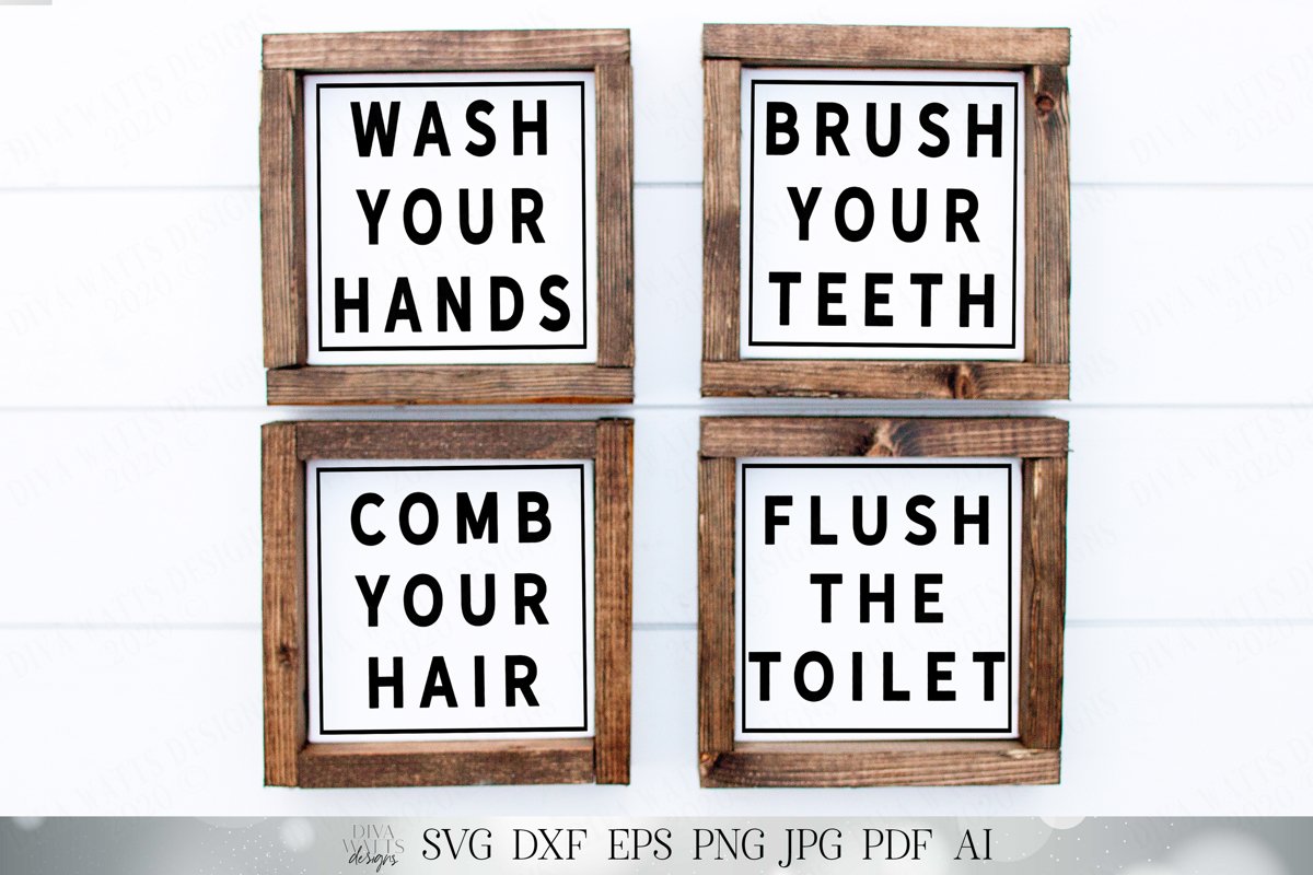 Bathroom Sign Set example image 1