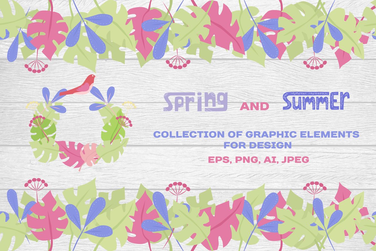 Spring and summer - set of graphic example image 1