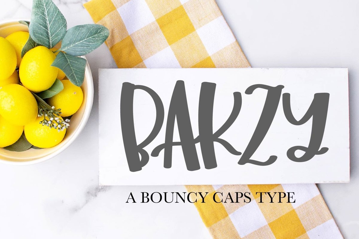 Bakzy - A Bouncy All Caps Font example image 1