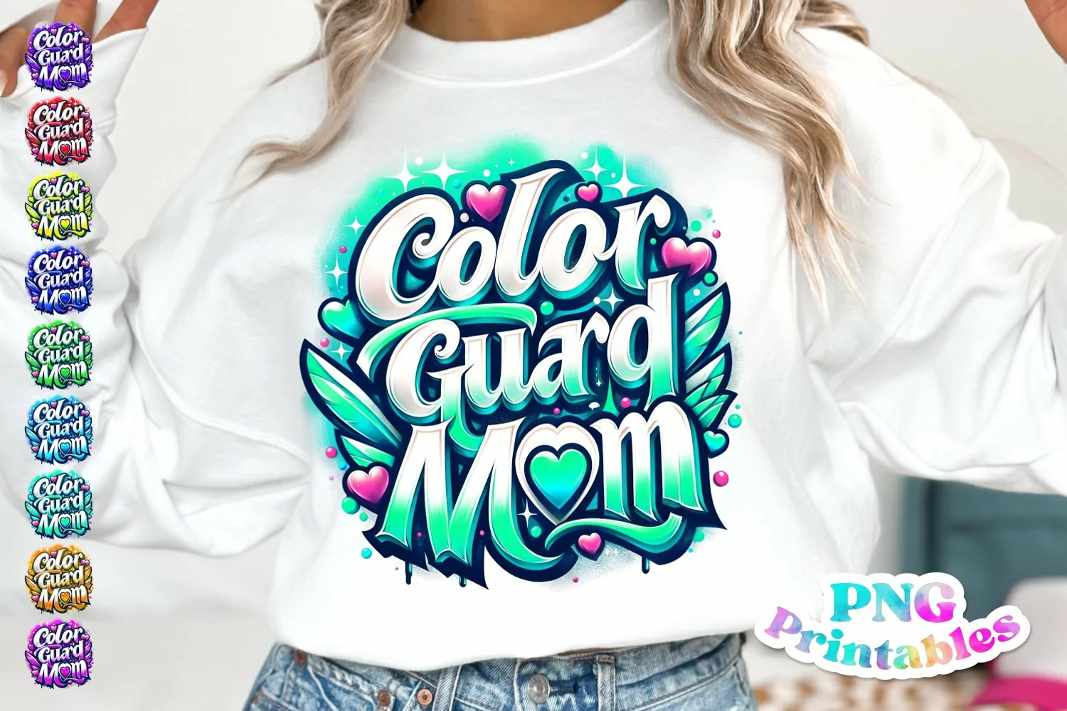 Color Guard Mom Airbrushed PNG product image 1