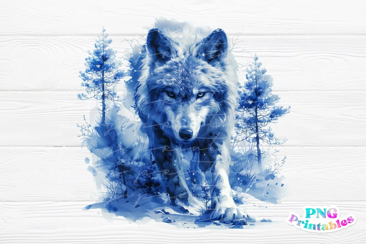 Watercolor Wolf PNG product image 1